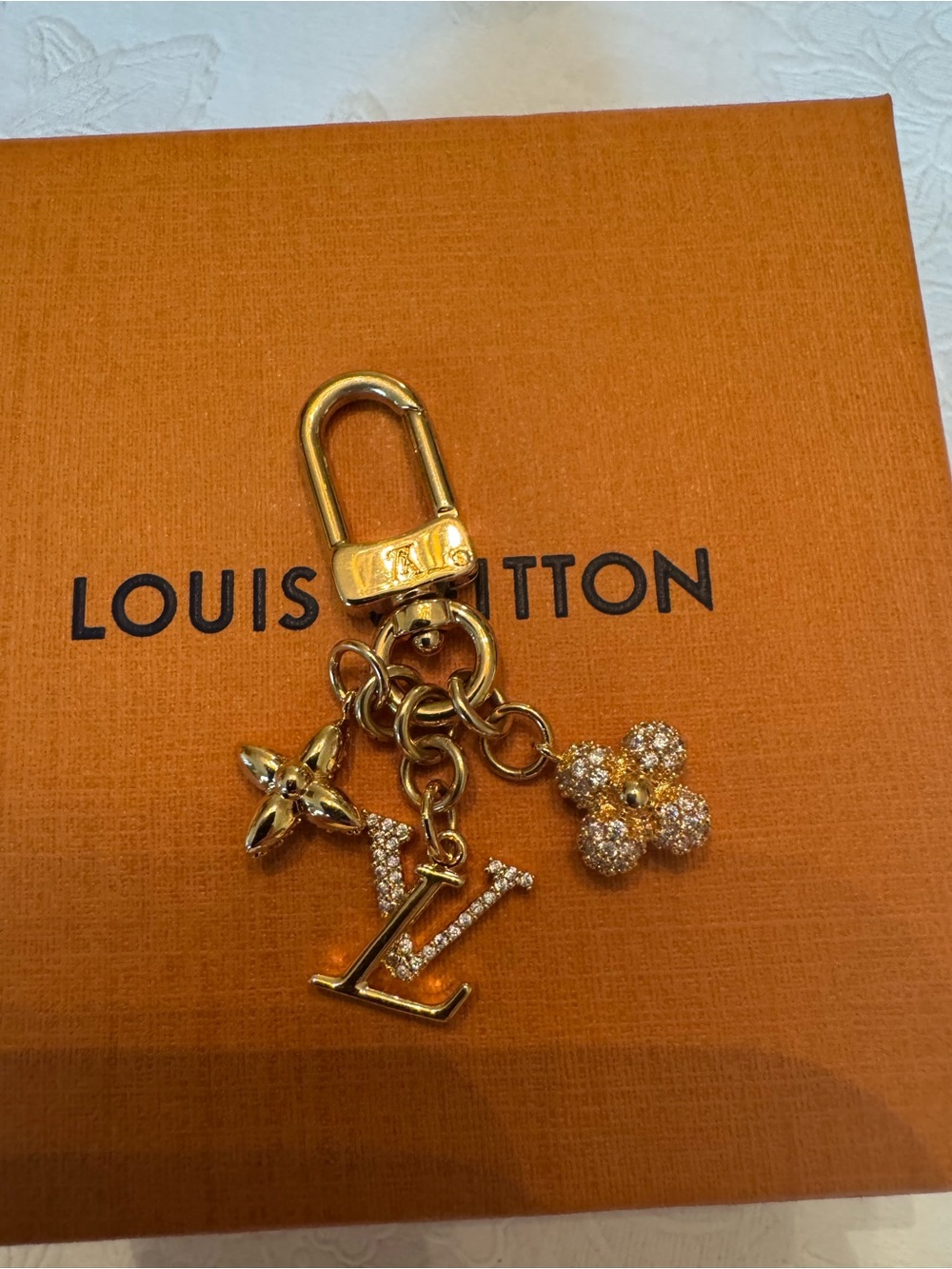 Louis Vuitton Gold Micro Monogram Bag Charm Keychain